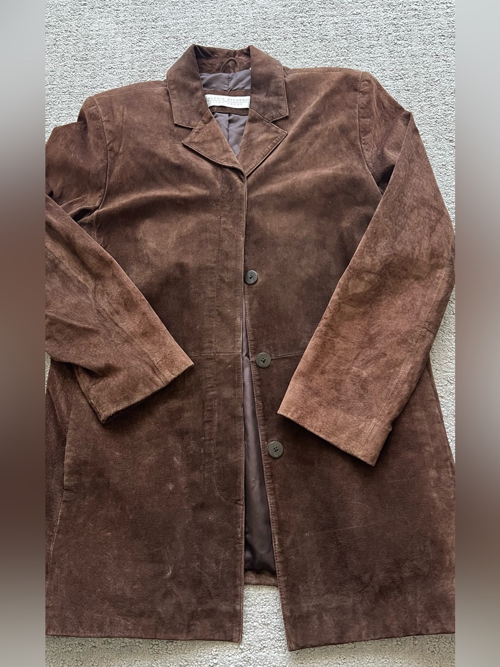 Vintage Valerie Stevens Brown Suede Trench Coat